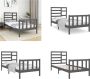 VidaXL Bedframe massief hout grijs 90x190 cm 3FT Single Bedframe Bedframes Bed Bedbodem - Thumbnail 1