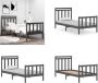 VidaXL Bedframe massief hout grijs 90x190 cm 3FT Single Bedframe Bedframes Eenpersoonsbed Bed - Thumbnail 1