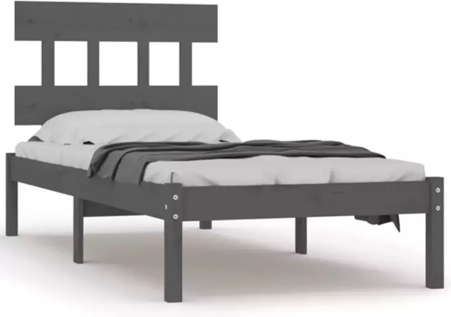 VidaXL -Bedframe-massief-hout-grijs-90x190-cm-3FT6-Single - Foto 3