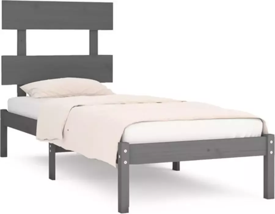 VidaXL -Bedframe-massief-hout-grijs-90x200-cm - Foto 3