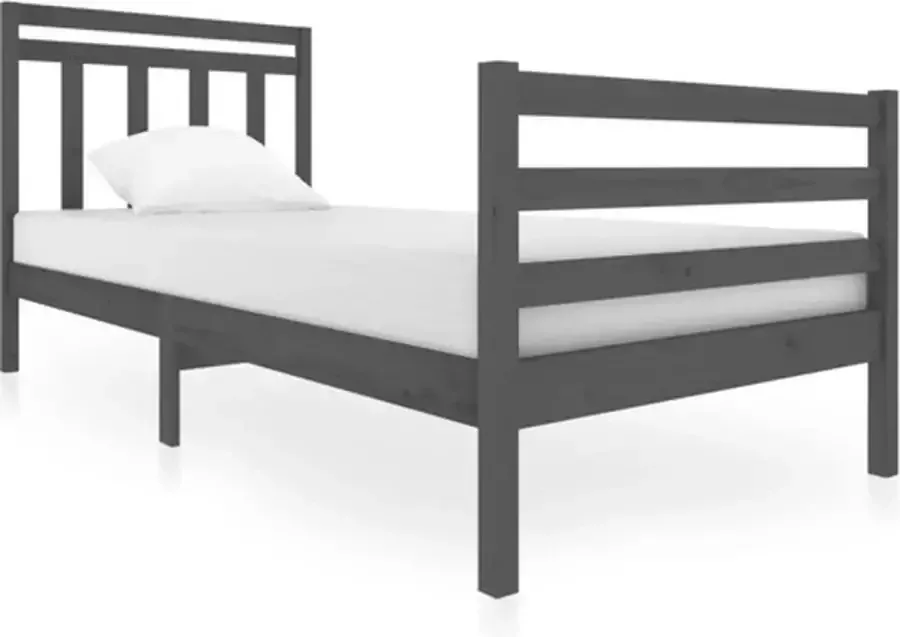 VidaXL -Bedframe-massief-hout-grijs-90x200-cm - Foto 2