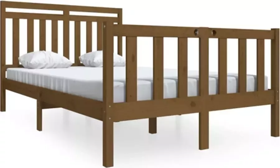 VidaXL -Bedframe-massief-hout-honingbruin-120x190-cm-4FT-Small-Double - Foto 4