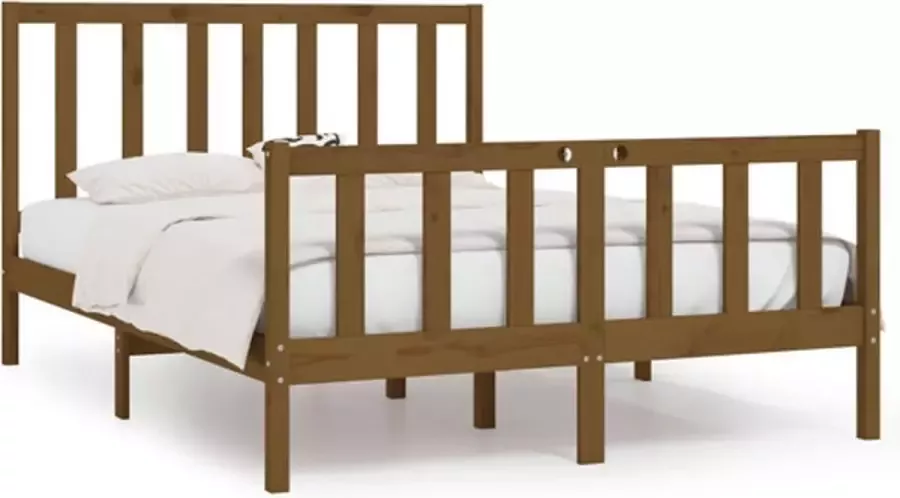 VidaXL -Bedframe-massief-hout-honingbruin-120x190-cm-4FT-Small-Double - Foto 4