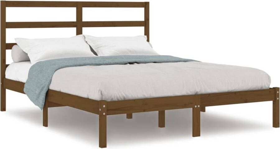 VidaXL -Bedframe-massief-hout-honingbruin-135x190-cm-4FT6-Double - Foto 3