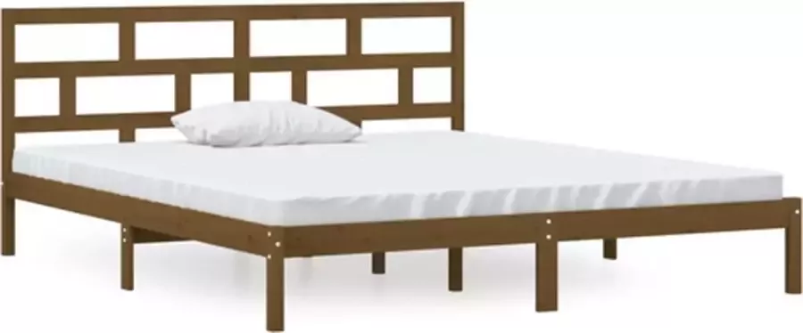 VidaXL -Bedframe-massief-hout-honingbruin-135x190-cm-4FT6-Double - Foto 4