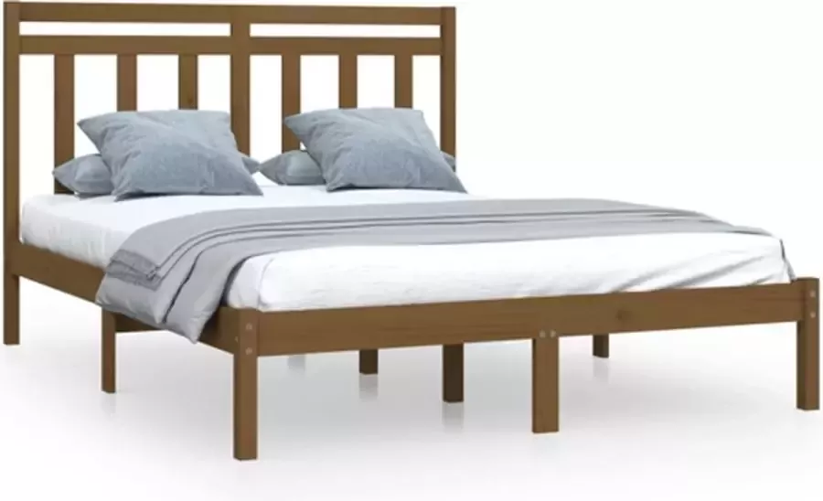 VidaXL -Bedframe-massief-hout-honingbruin-140x190-cm - Foto 3