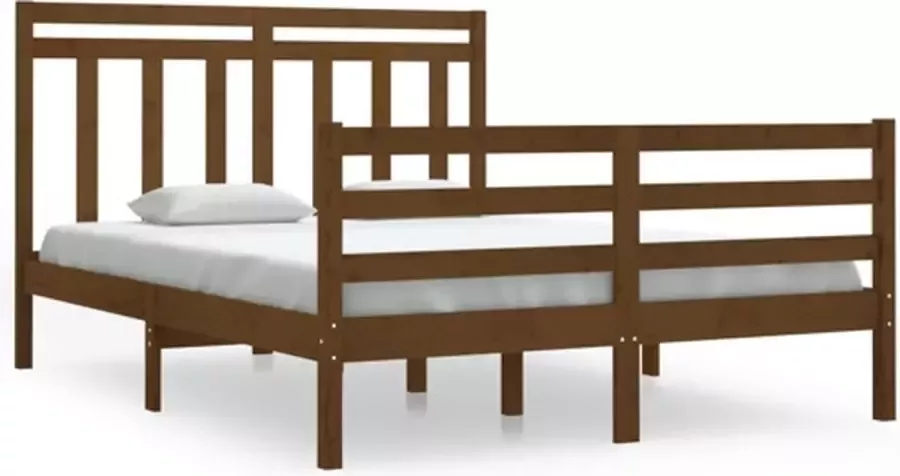 VIDAXL Bedframe massief hout honingbruin 140x190 cm - Foto 13