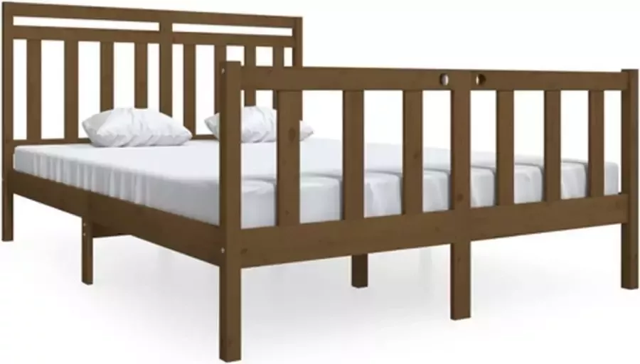 VIDAXL Bedframe massief hout honingbruin 140x190 cm - Foto 12