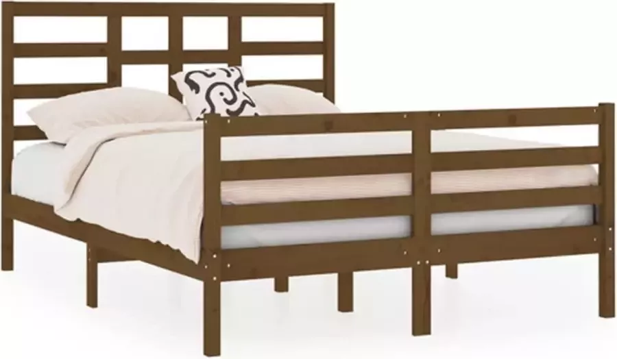 VIDAXL Bedframe massief hout honingbruin 140x190 cm - Foto 11