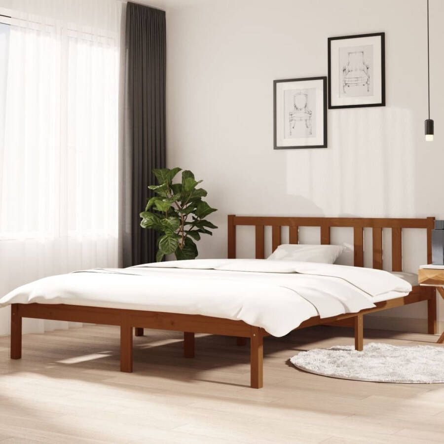 VidaXL -Bedframe-massief-hout-honingbruin-140x200-cm - Foto 2