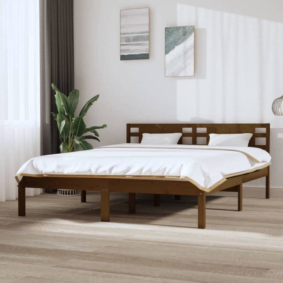 VidaXL -Bedframe-massief-hout-honingbruin-150x200-cm-5FT-King-Size - Foto 2