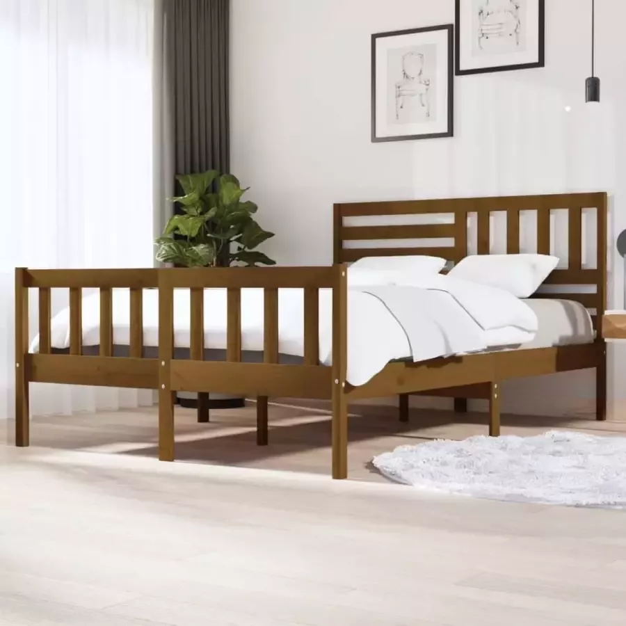 VidaXL -Bedframe-massief-hout-honingbruin-150x200-cm-5FT-King-Size