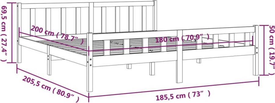 VidaXL -Bedframe-massief-hout-honingbruin-180x200-cm-6FT-Super-King - Foto 3