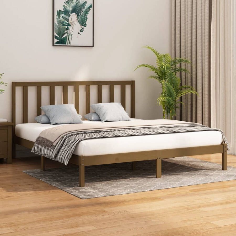 VidaXL -Bedframe-massief-hout-honingbruin-200x200-cm - Foto 3