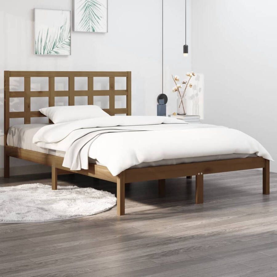 VidaXL -Bedframe-massief-hout-honingbruin-200x200-cm - Foto 9