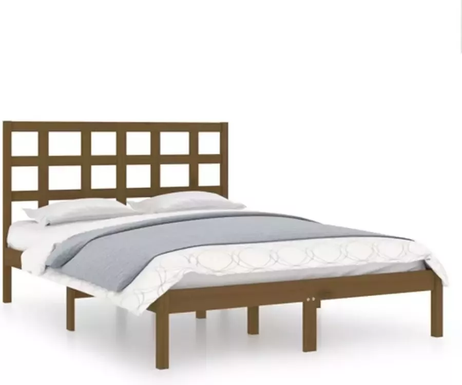 VidaXL -Bedframe-massief-hout-honingbruin-200x200-cm - Foto 10