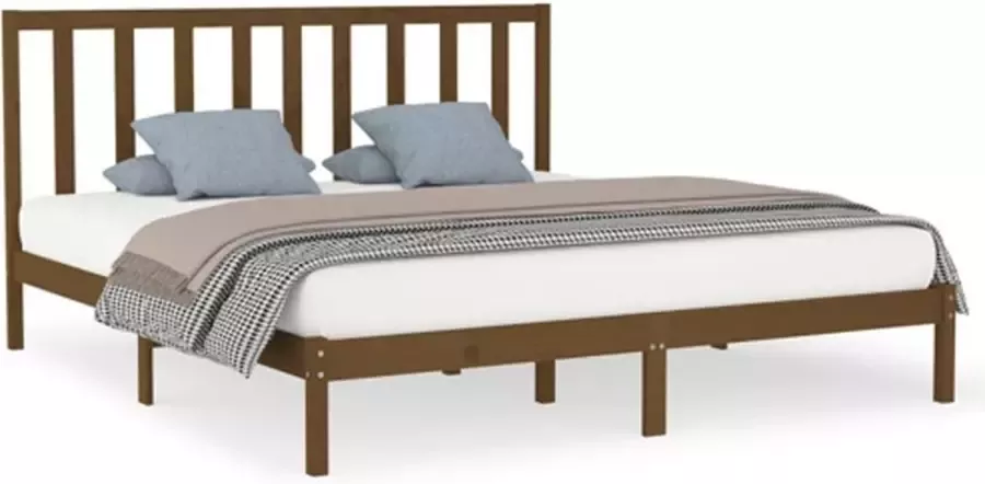 VidaXL -Bedframe-massief-hout-honingbruin-200x200-cm - Foto 6