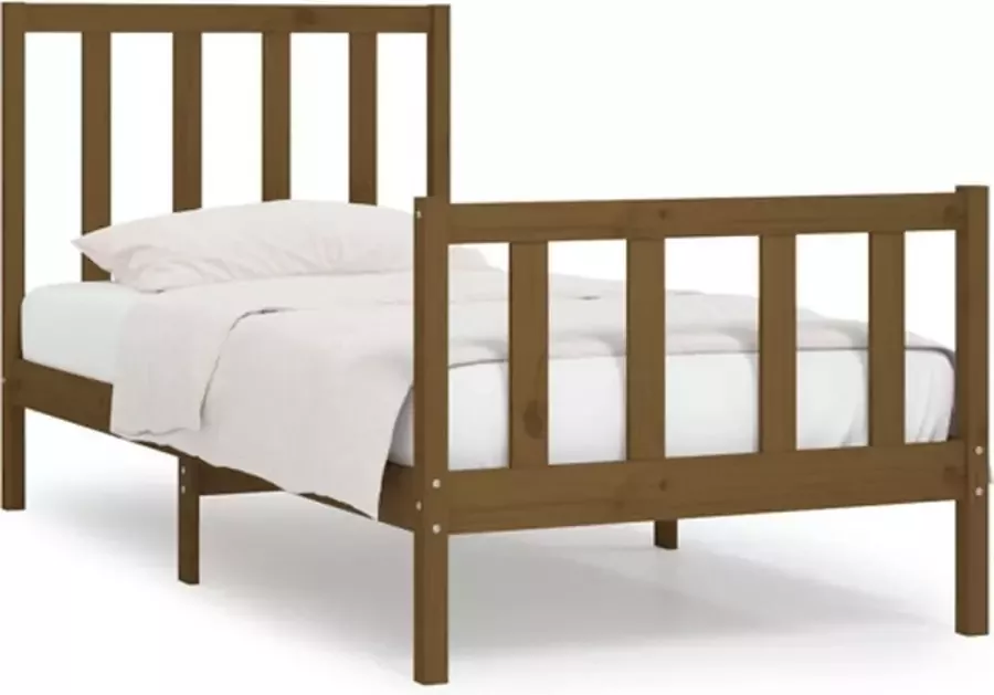 VidaXL -Bedframe-massief-hout-honingbruin-75x190-cm-2FT6-Small-Single - Foto 3
