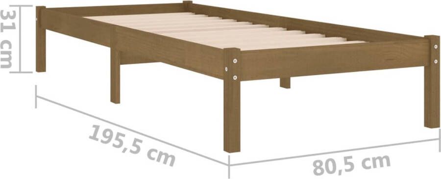 VidaXL -Bedframe-massief-hout-honingbruin-75x190-cm-2FT6-Small-Single - Foto 2