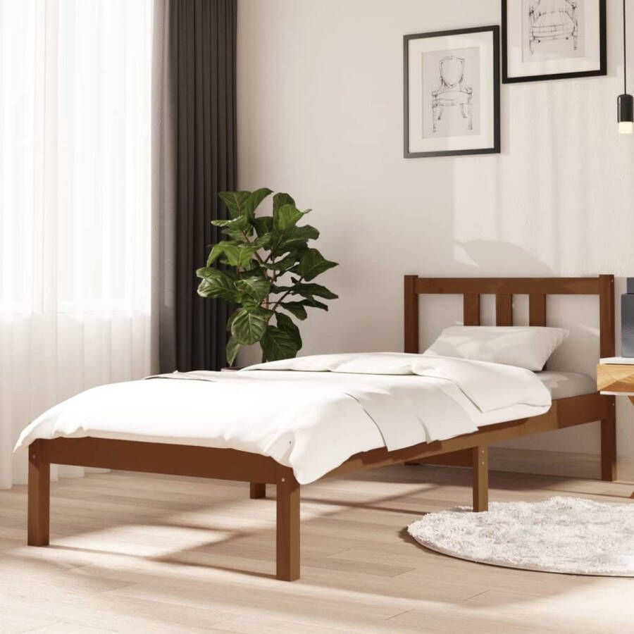 VidaXL -Bedframe-massief-hout-honingbruin-75x190-cm-2FT6-Small-Single - Foto 2