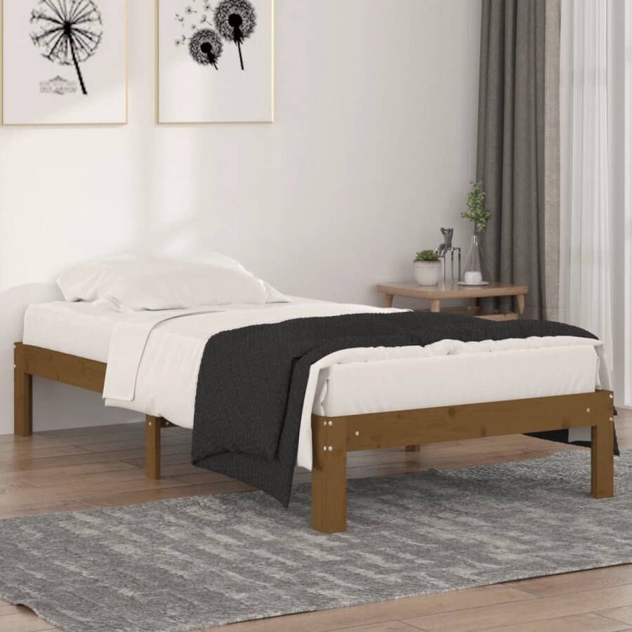 VidaXL -Bedframe-massief-hout-honingbruin-90x190-cm-3FT-single - Foto 2