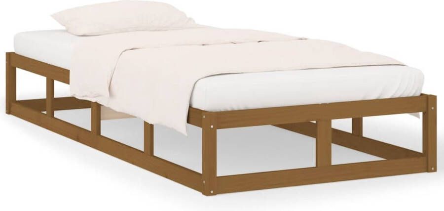 VidaXL -Bedframe-massief-hout-honingbruin-90x190-cm-3FT-Single