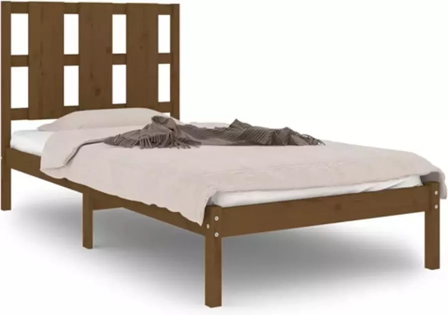 VidaXL Bedframe massief hout honingbruin 90x190 cm 3FT Single - Foto 2