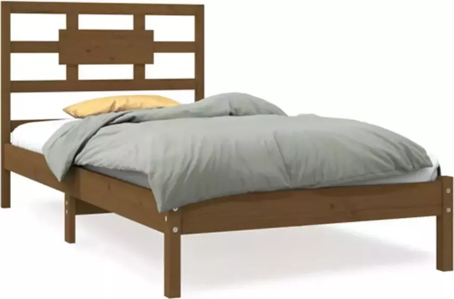 VidaXL Bedframe massief hout honingbruin 90x190 cm 3FT Single - Foto 2