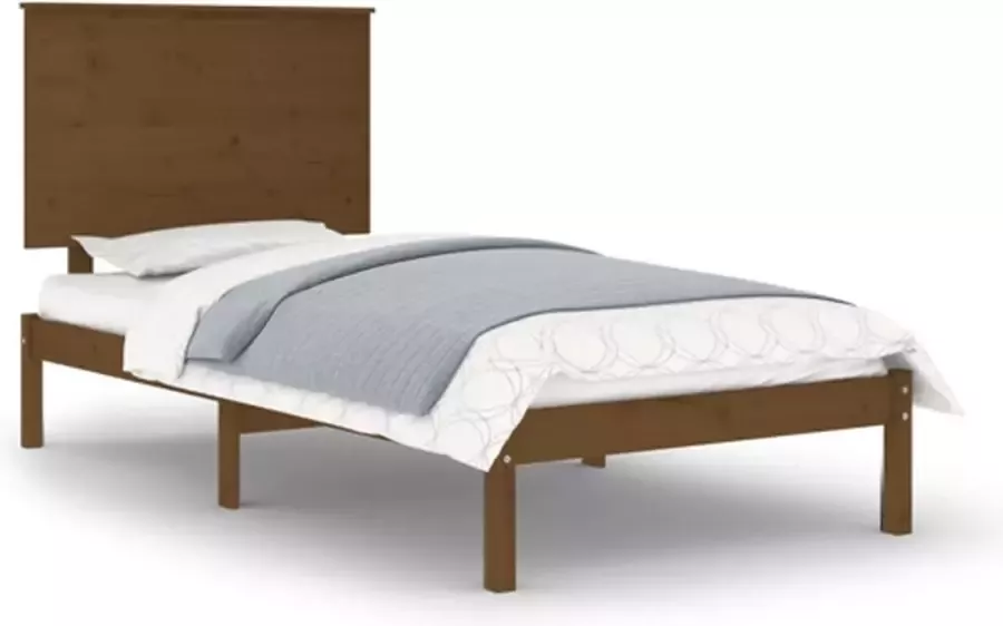 VidaXL Bedframe massief hout honingbruin 90x190 cm 3FT Single - Foto 2