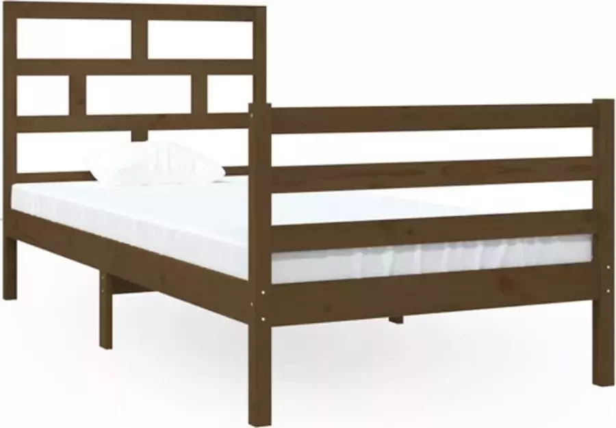 VidaXL Bedframe massief hout honingbruin 90x190 cm 3FT Single - Foto 2