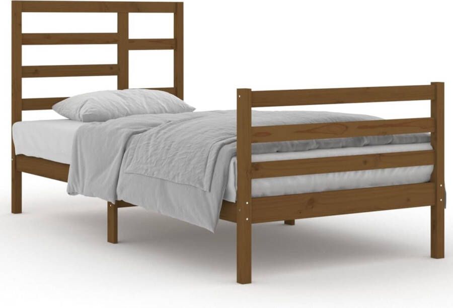 VidaXL -Bedframe-massief-hout-honingbruin-90x200-cm