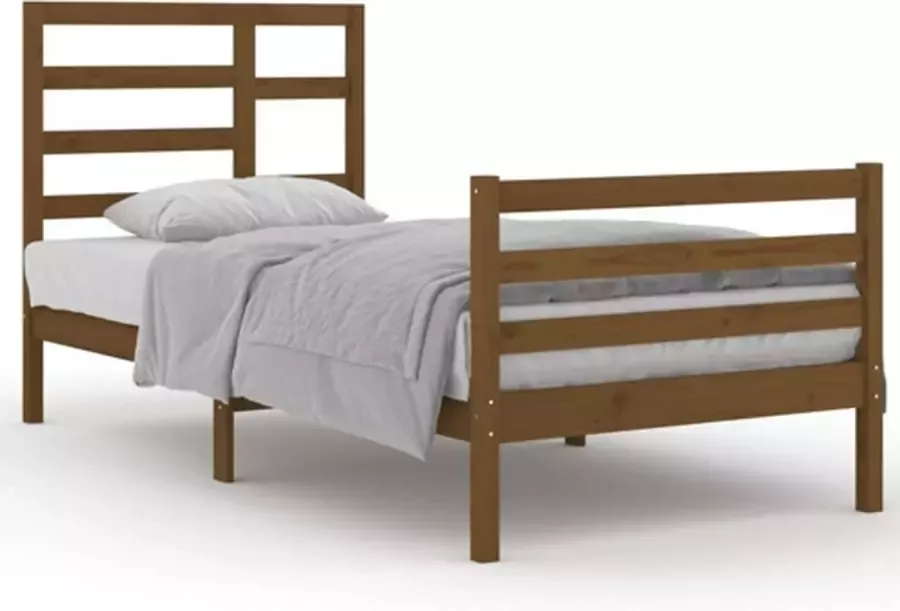 VidaXL -Bedframe-massief-hout-honingbruin-90x200-cm - Foto 2