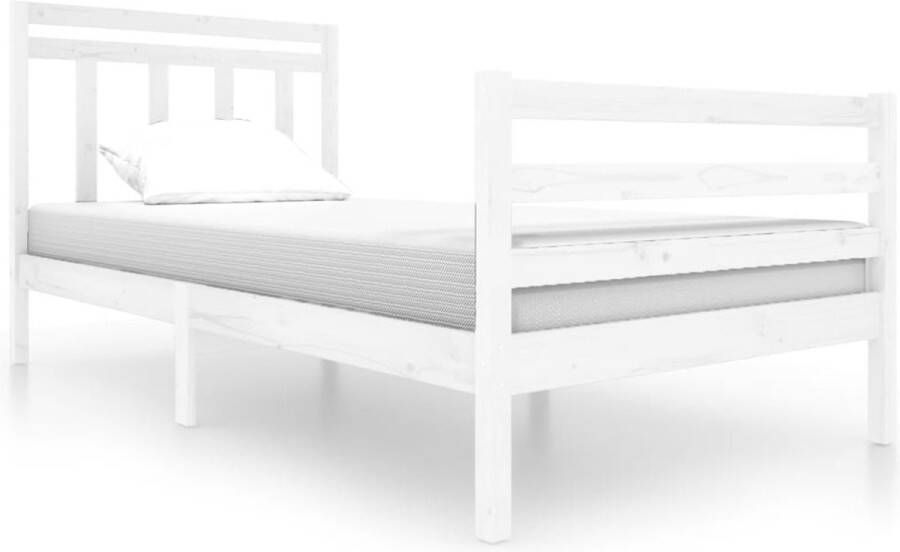 VidaXL -Bedframe-massief-hout-wit-100x200-cm - Foto 8