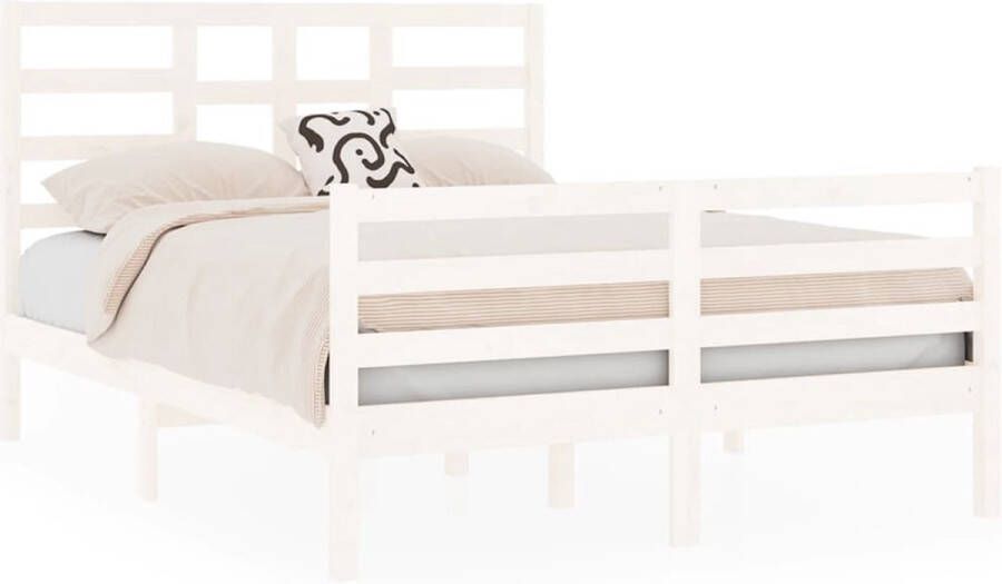 VidaXL -Bedframe-massief-hout-wit-120x190-cm-4FT-Small-Double - Foto 3