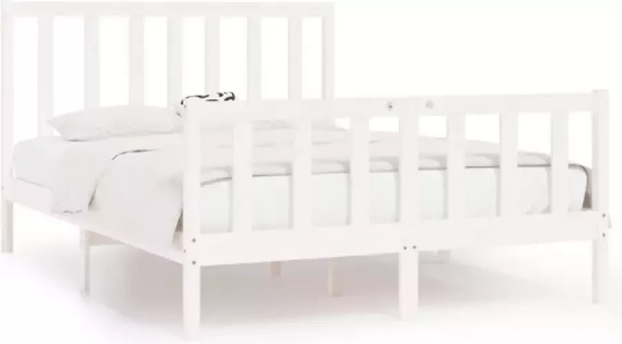VidaXL -Bedframe-massief-hout-wit-120x190-cm-4FT-Small-Double - Foto 13