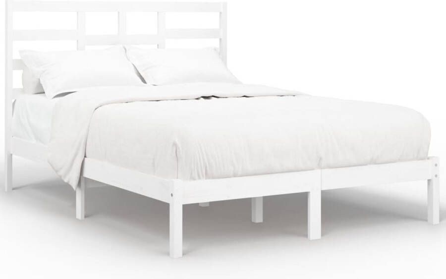 VidaXL -Bedframe-massief-hout-wit-120x190-cm-4FT-Small-Double - Foto 2