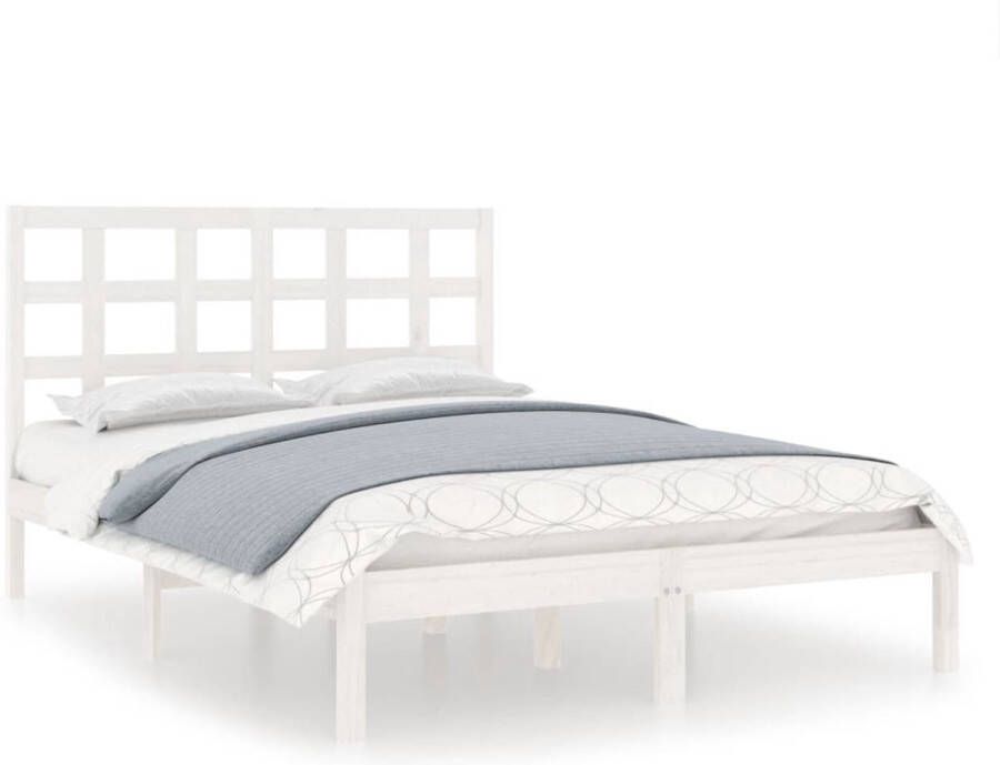 VidaXL -Bedframe-massief-hout-wit-120x190-cm-4FT-Small-Double - Foto 2