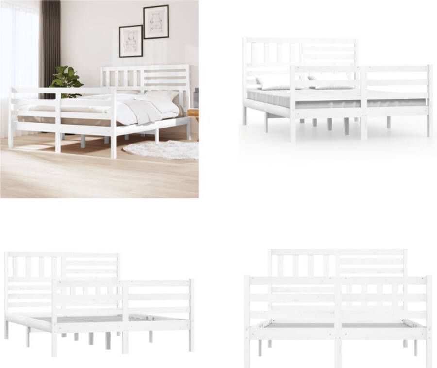 The Living Store Houten Bedframe Classic s Dubbel Bed 135 x 190 cm Wit Houten Bed Frame Dubbele Bed Classic Bed Wit Bed Kopen - Foto 7