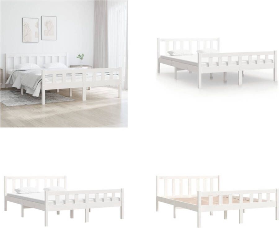The Living Store Houten Bedframe Classic s Dubbel Bed 135 x 190 cm Wit Houten Bed Frame Dubbele Bed Classic Bed Wit Bed Kopen - Foto 12