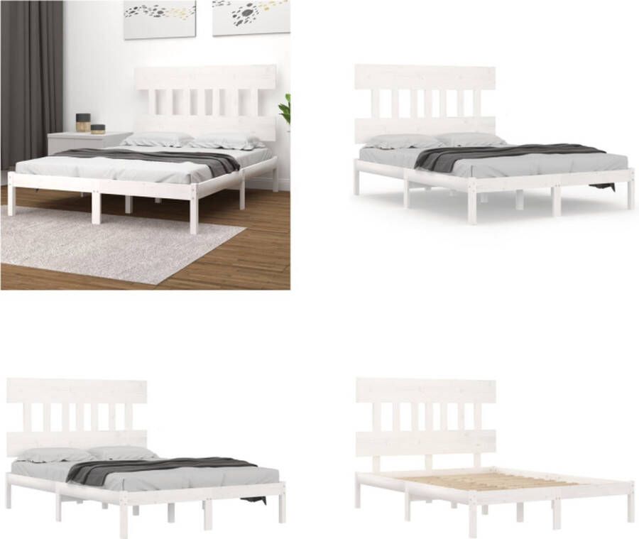 The Living Store Houten Bedframe Classic s Dubbel Bed 135 x 190 cm Wit Houten Bed Frame Dubbele Bed Classic Bed Wit Bed Kopen - Foto 8