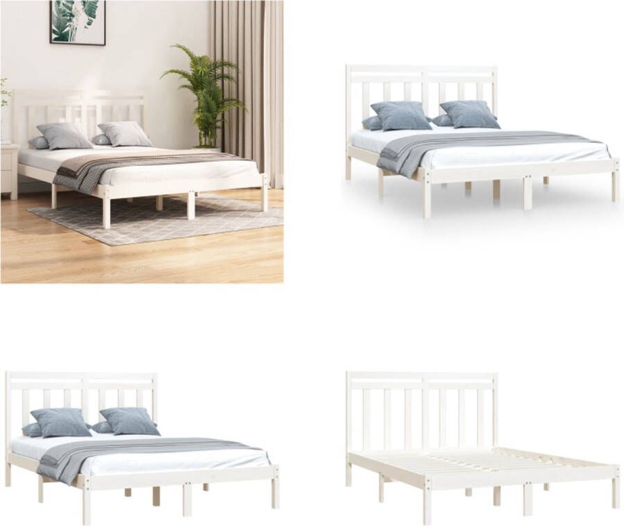 The Living Store Houten Bedframe Classic s Dubbel Bed 135 x 190 cm Wit Houten Bed Frame Dubbele Bed Classic Bed Wit Bed Kopen - Foto 9
