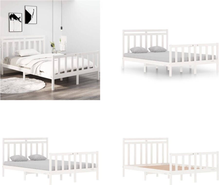 The Living Store Houten Bedframe Classic s Dubbel Bed 135 x 190 cm Wit Houten Bed Frame Dubbele Bed Classic Bed Wit Bed Kopen - Foto 6