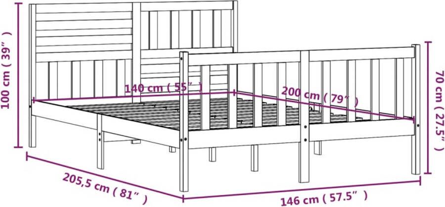 VidaXL -Bedframe-massief-hout-wit-140x200-cm - Foto 3