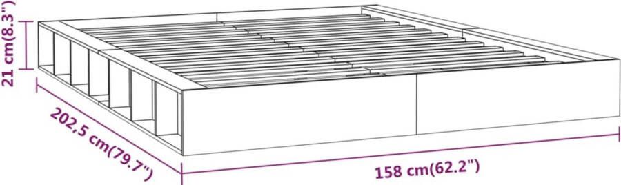 VidaXL -Bedframe-massief-hout-wit-140x200-cm - Foto 2