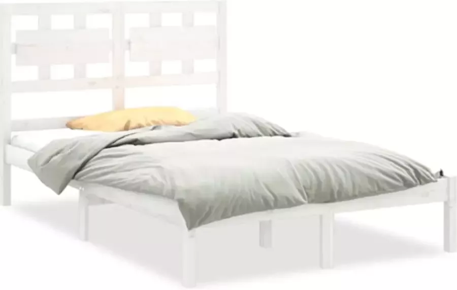 VidaXL -Bedframe-massief-hout-wit-140x200-cm - Foto 4