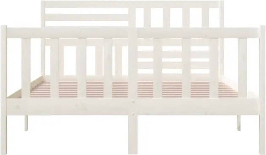 VidaXL -Bedframe-massief-hout-wit-140x200-cm - Foto 2