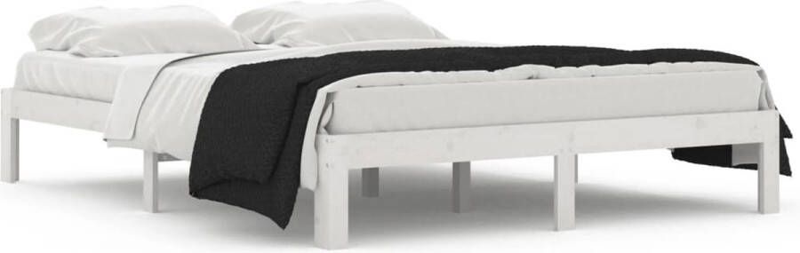VidaXL -Bedframe-massief-hout-wit-150x200-cm-5FT-King-Size - Foto 11