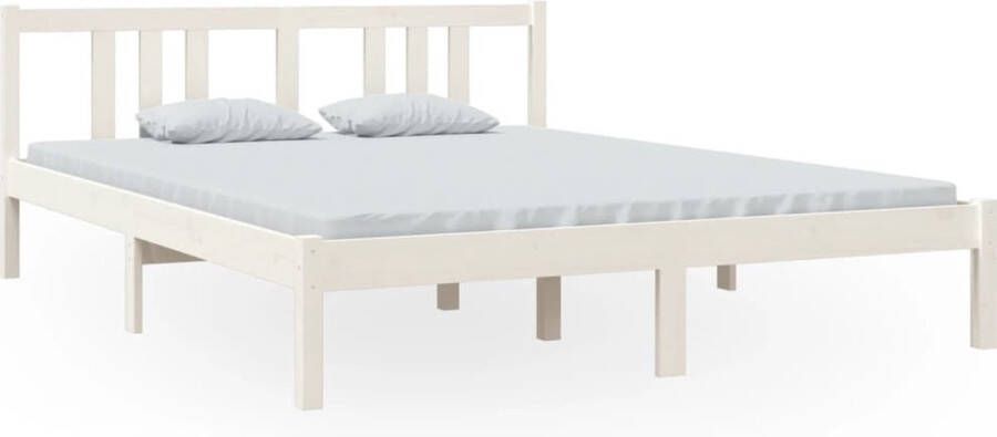VidaXL -Bedframe-massief-hout-wit-150x200-cm-5FT-King-Size - Foto 10