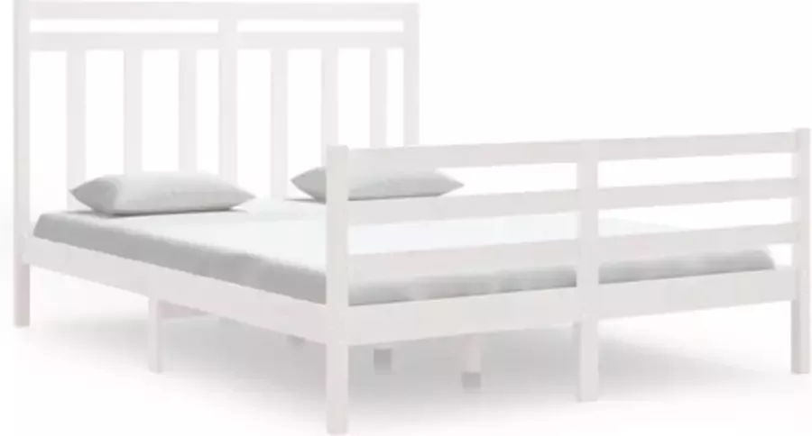 VidaXL -Bedframe-massief-hout-wit-150x200-cm-5FT-King-Size - Foto 15