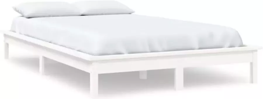 VidaXL -Bedframe-massief-hout-wit-150x200-cm-5FT-King-Size - Foto 4